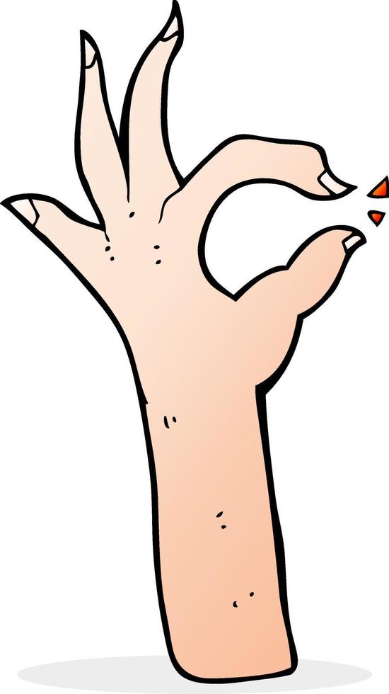 cartoon most excellent hand gesture vector