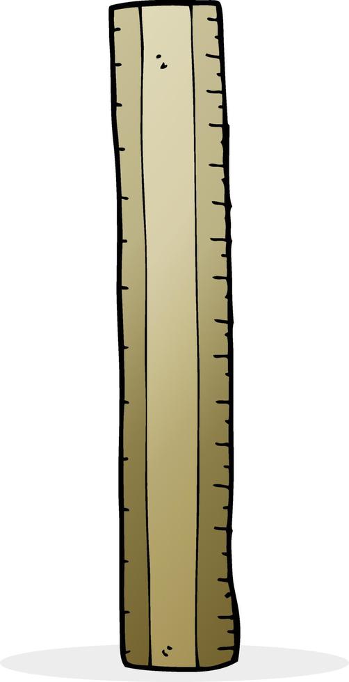 cartoon wooden ruler vector