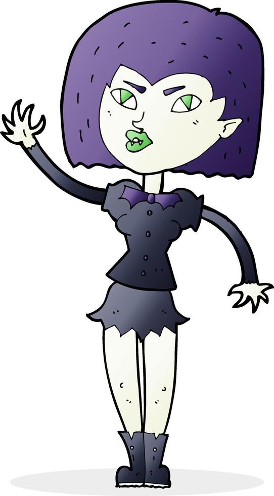 cartoon pretty vampire girl vector