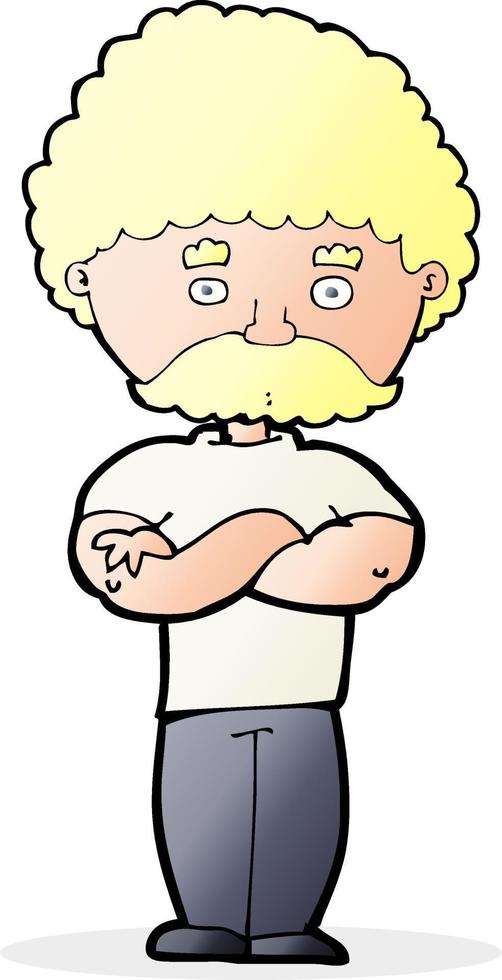 cartoon dad with folded arms vector