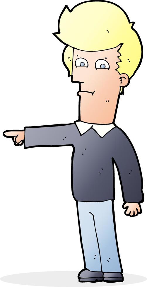 cartoon man pointing vector