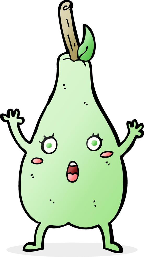 cartoon frightened pear vector