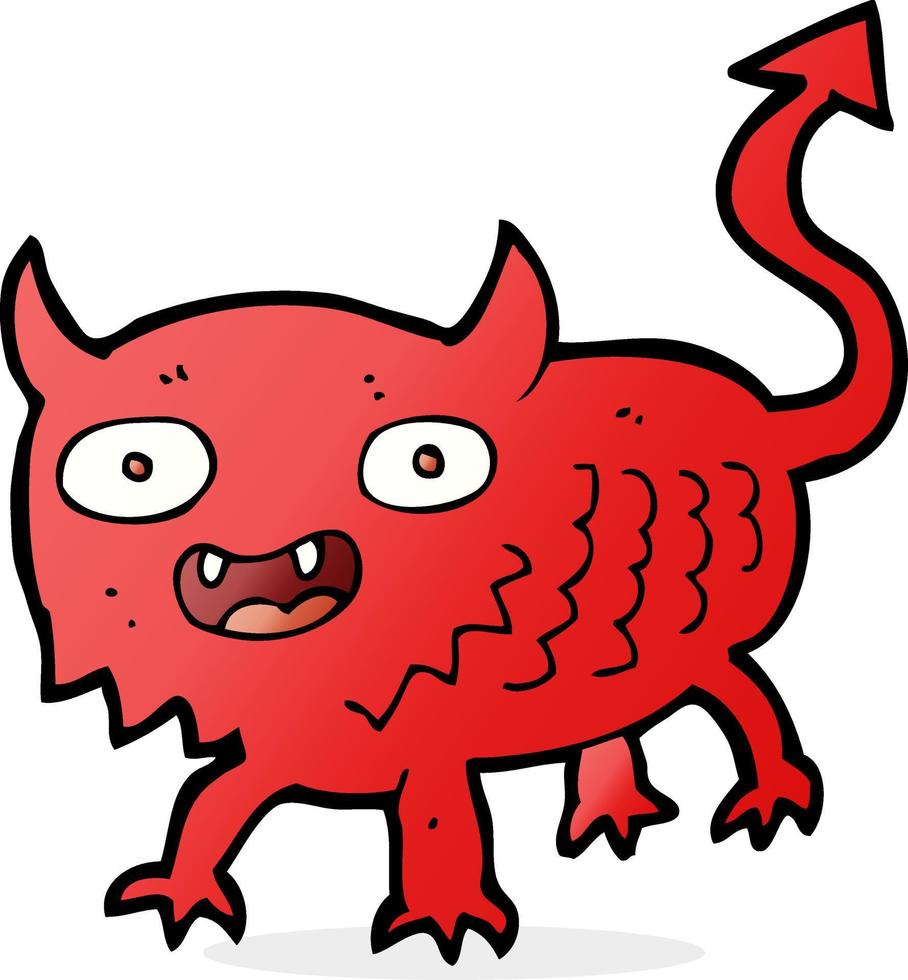 cartoon little demon vector