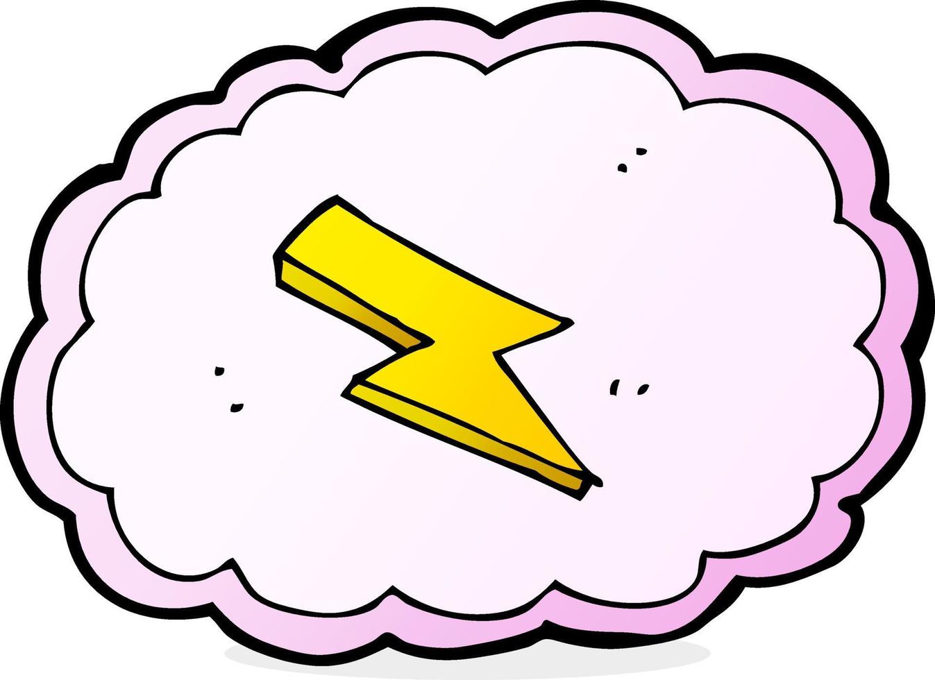 cartoon cloud and lightning bolt symbol vector