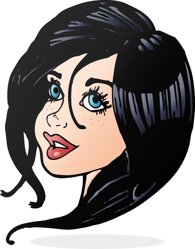 cartoon pretty female face vector