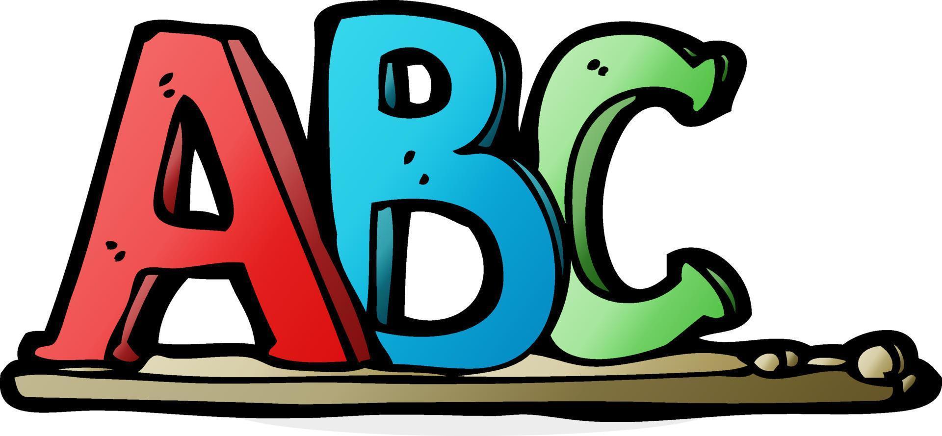 letras abc de dibujos animados vector
