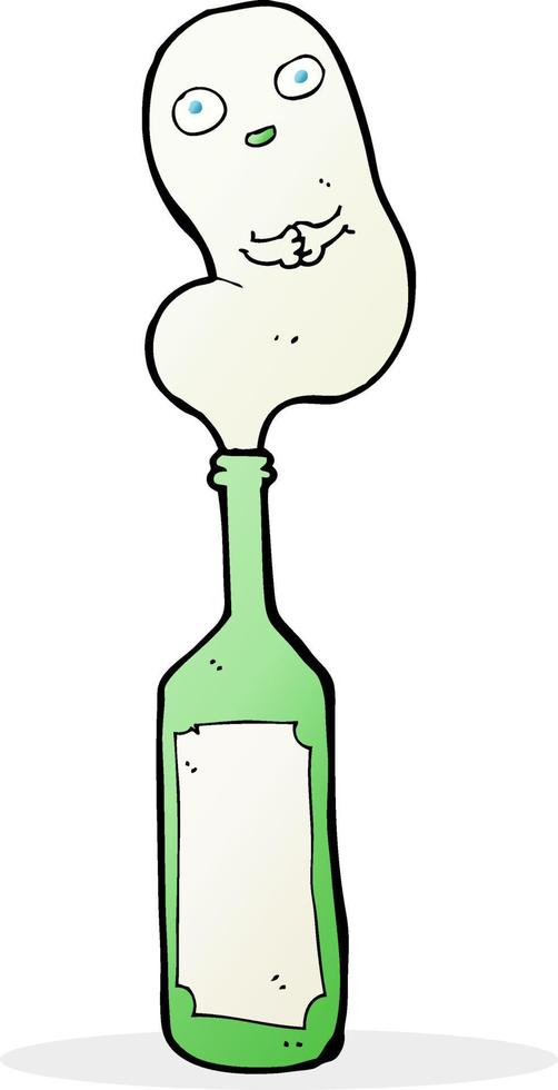 cartoon ghost in bottle vector