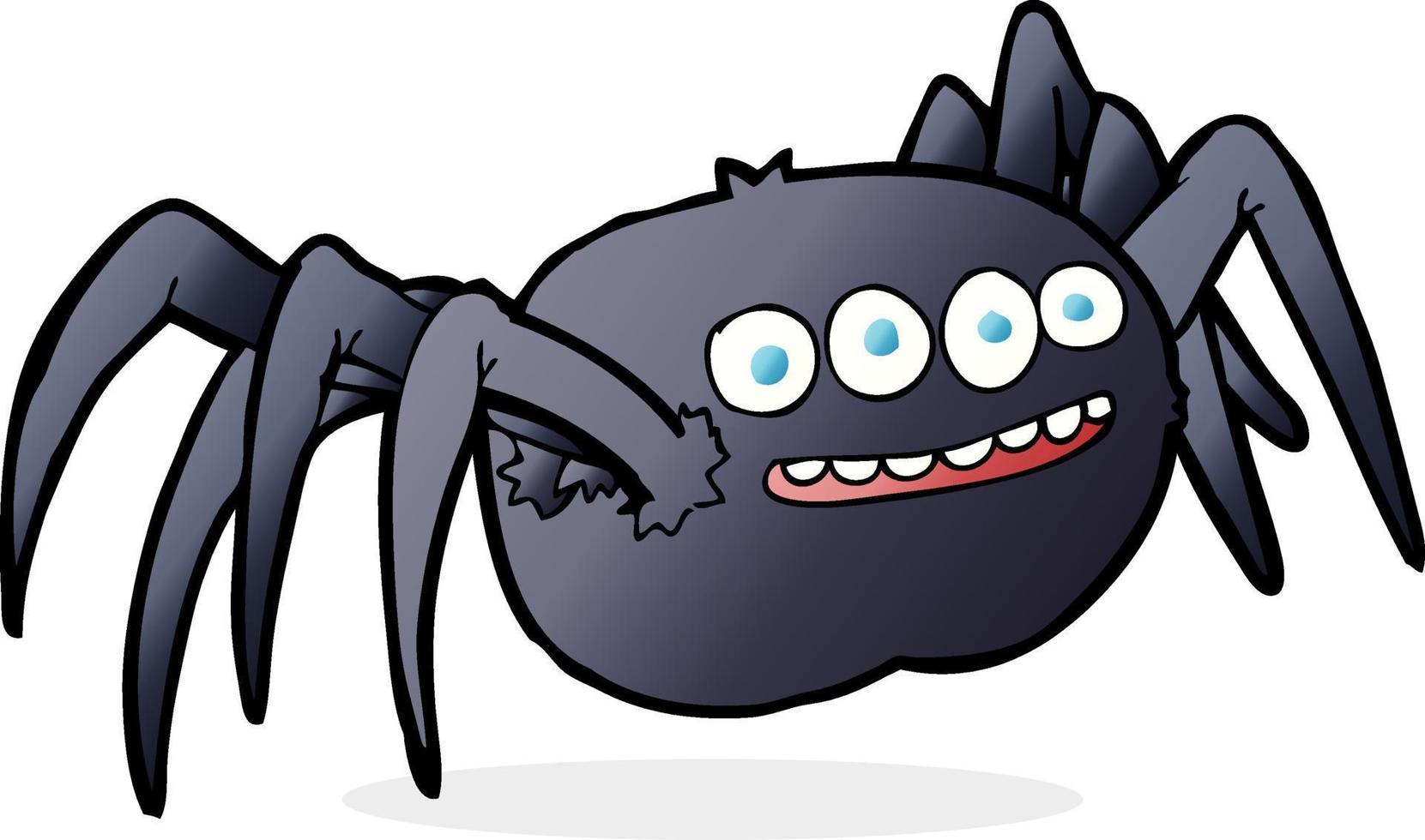 cartoon spooky spider vector