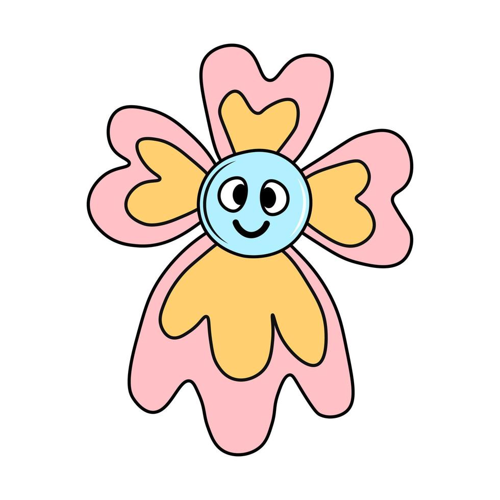 Groovy flower vector illustration