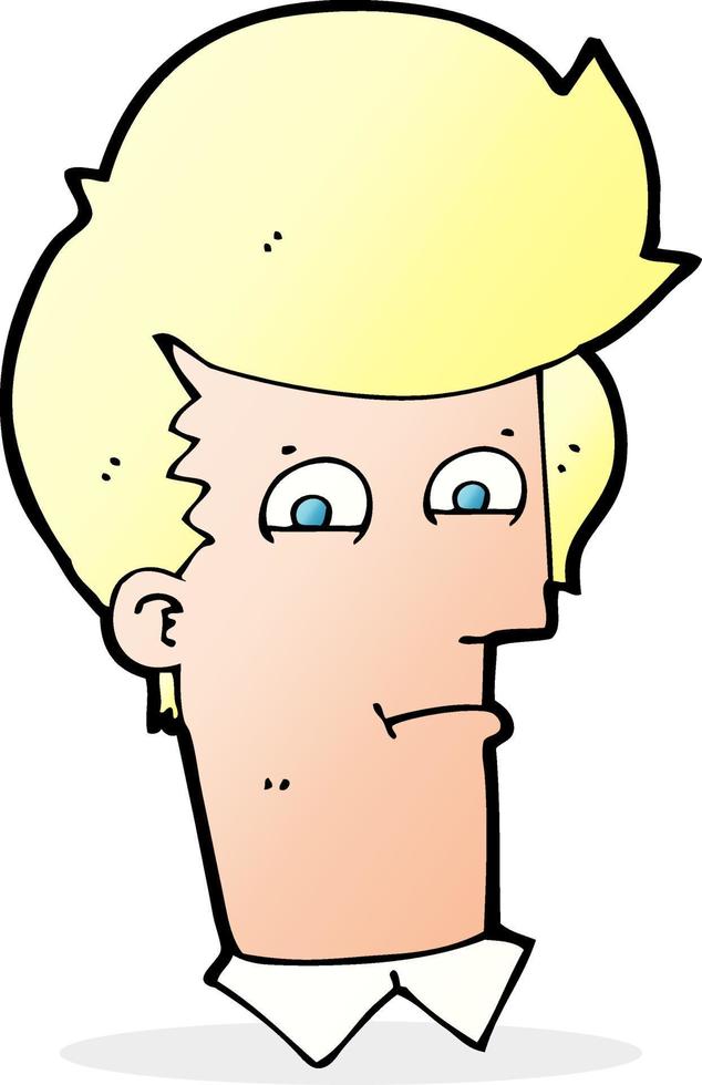 cartoon man narrowing eyes vector
