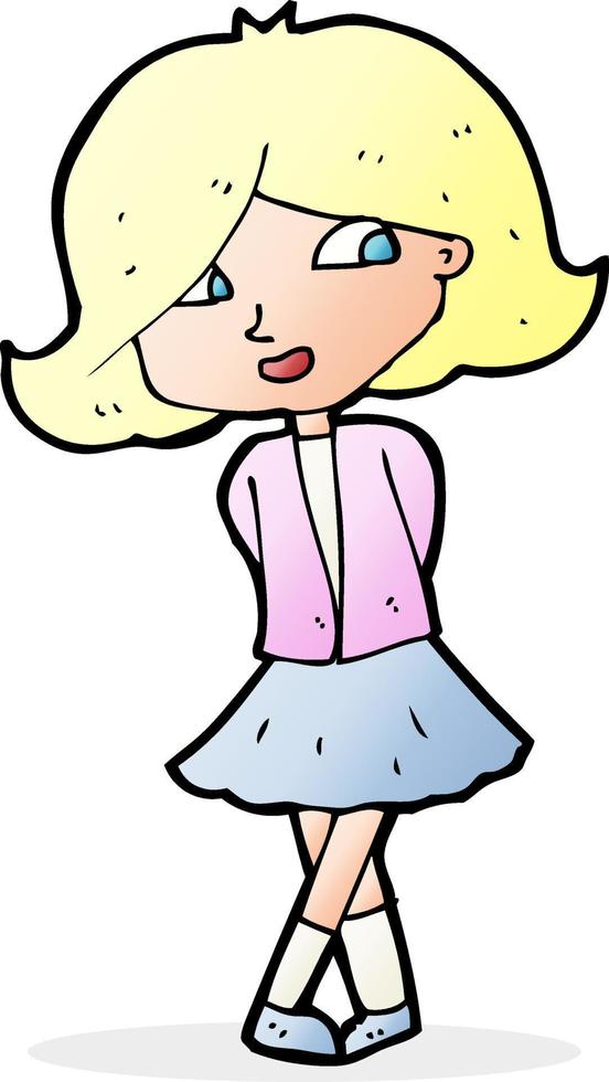 cartoon happy girl vector