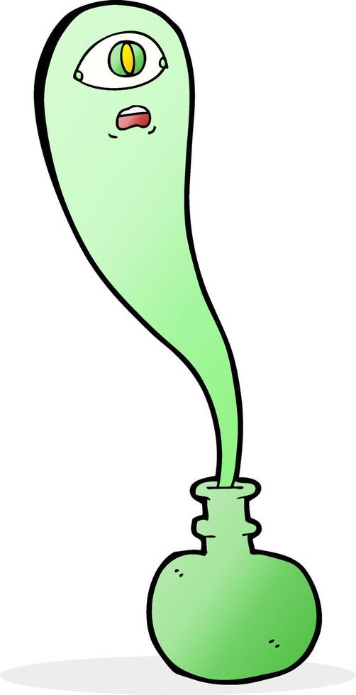 cartoon halloween ghost in bottle vector