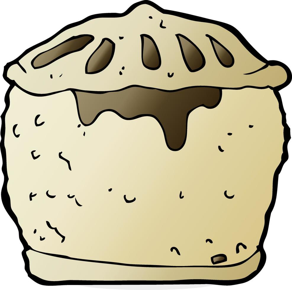 pastel de carne de dibujos animados vector