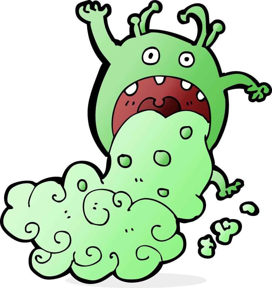 cartoon gross monster being sick vector