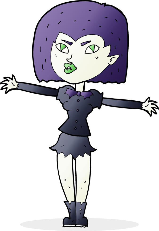 cartoon vampire girl vector