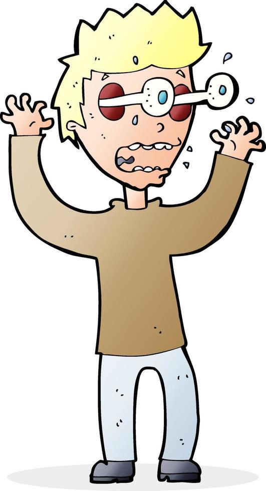 cartoon terrified man vector