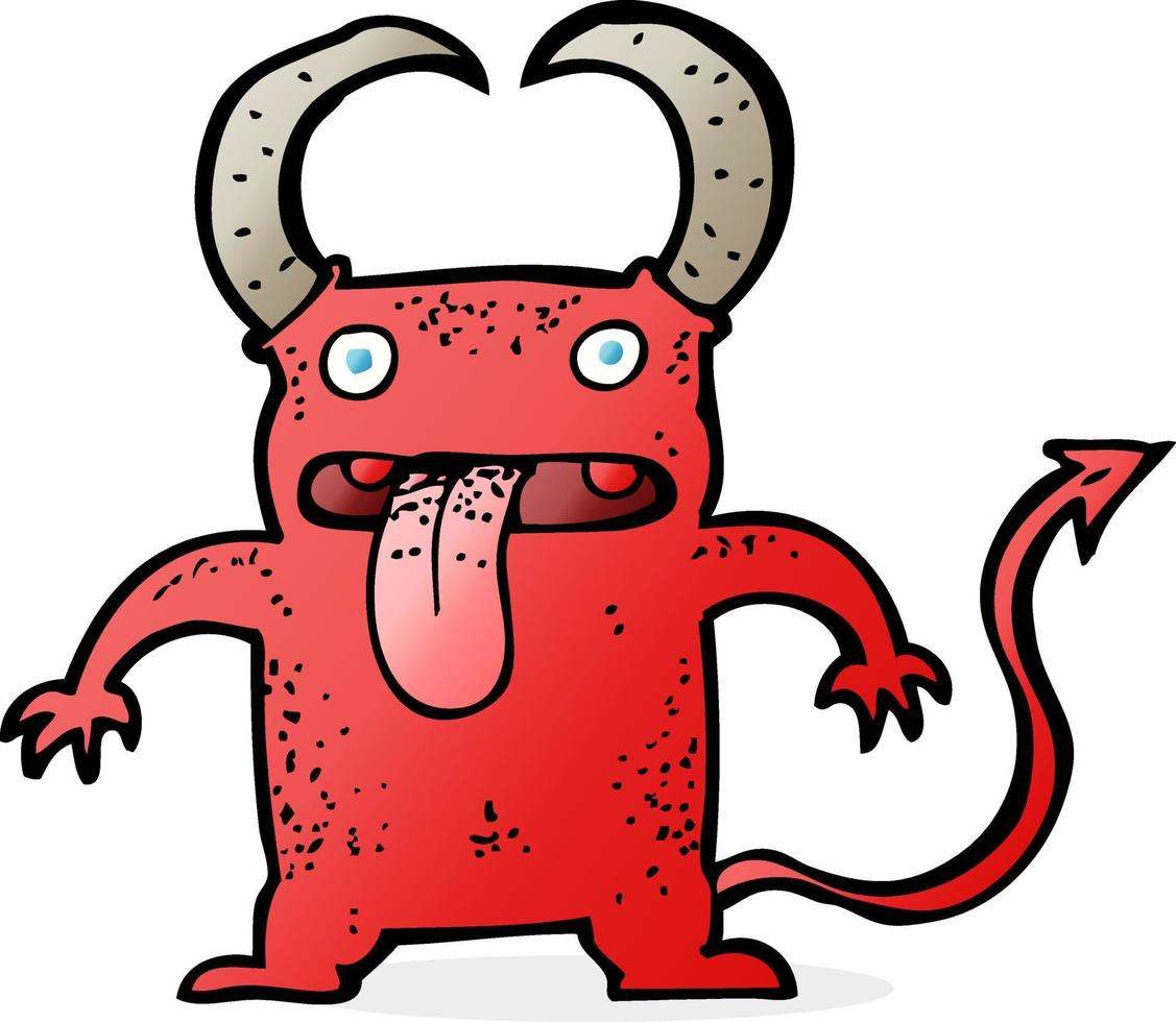 pequeño diablo de dibujos animados vector