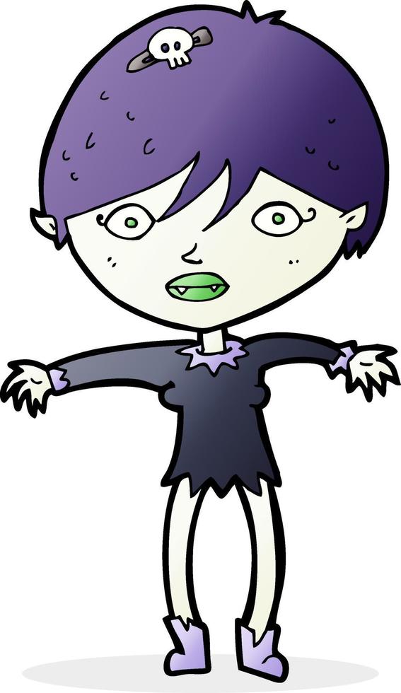 cartoon vampire girl vector