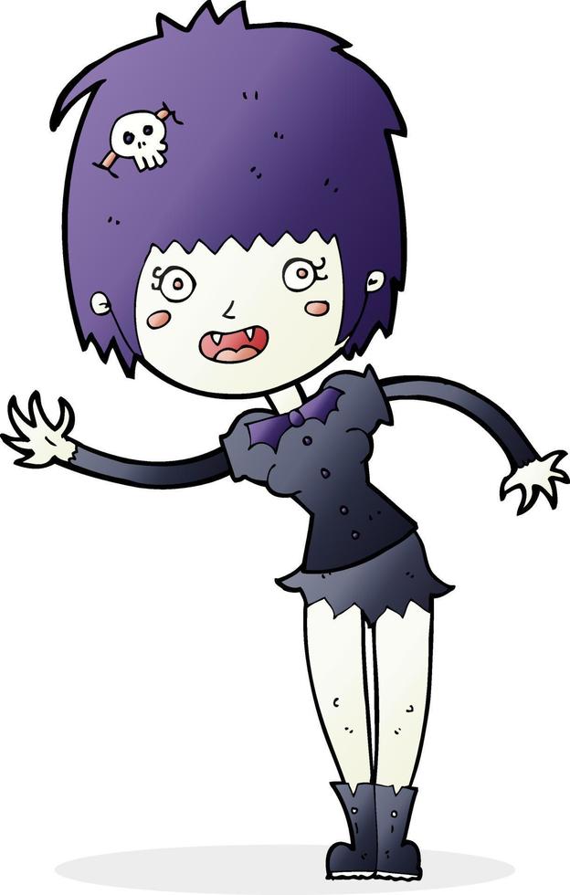 cartoon vampire girl vector