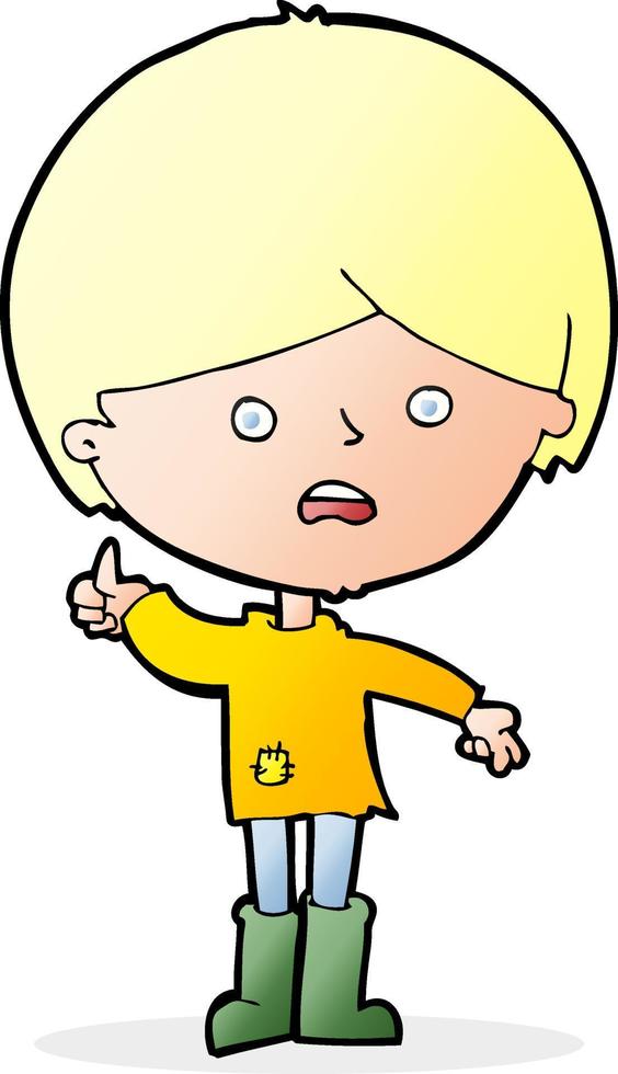 cartoon unhappy boy vector