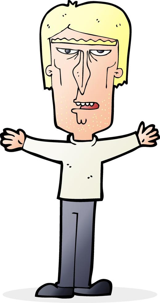 cartoon angry man vector