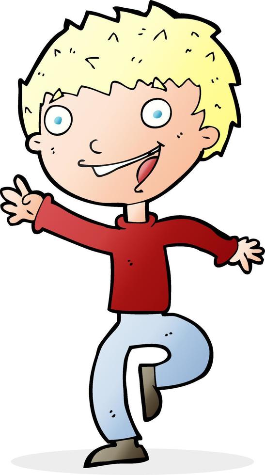 cartoon excited boy vector