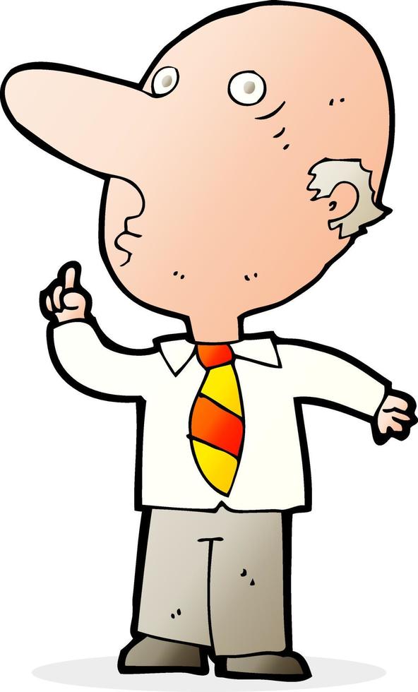 cartoon bald man asking question vector