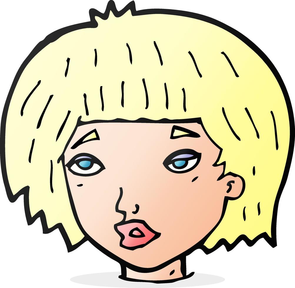 cartoon bored looking woman vector