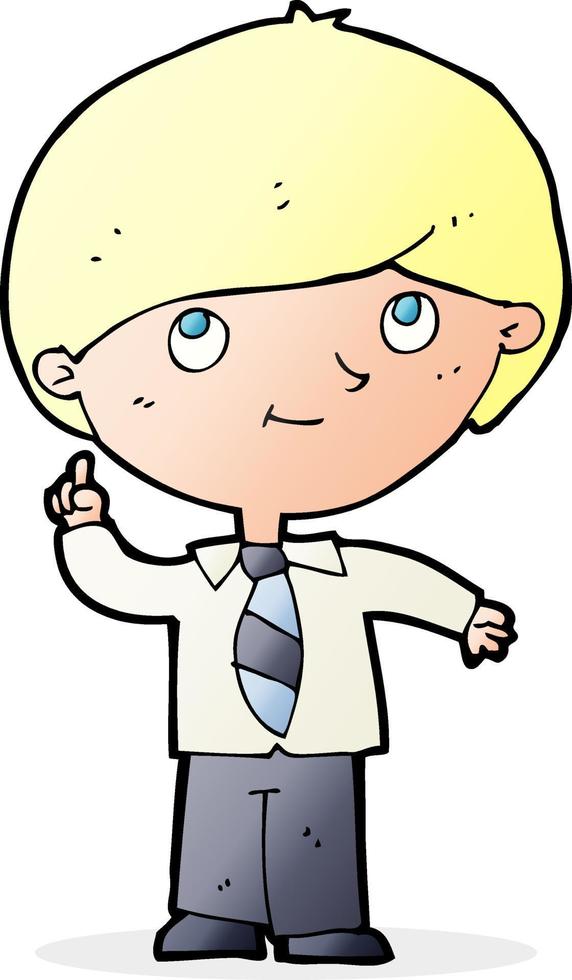 cartoon boy with idea vector