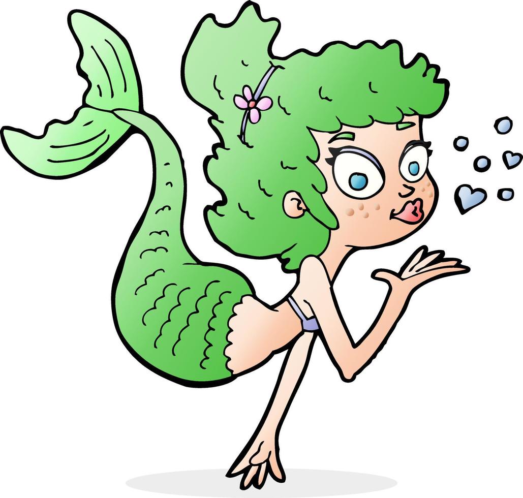 cartoon pretty mermaid vector