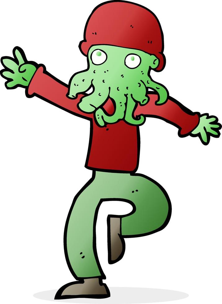 cartoon alien monster man vector