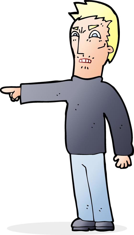 cartoon angry man pointing vector