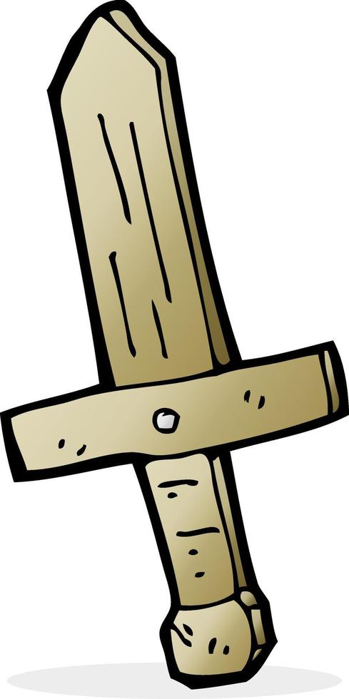 cartoon wooden sword vector