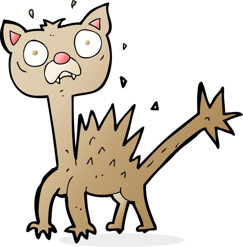 cartoon scared cat vector