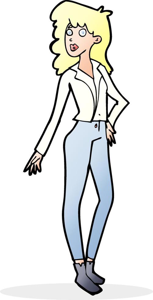 cartoon pretty woman vector