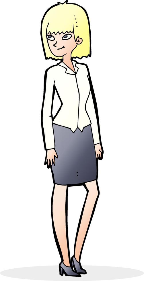 cartoon pretty businesswoman vector