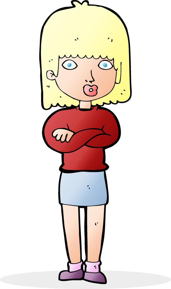 cartoon impatient woman vector