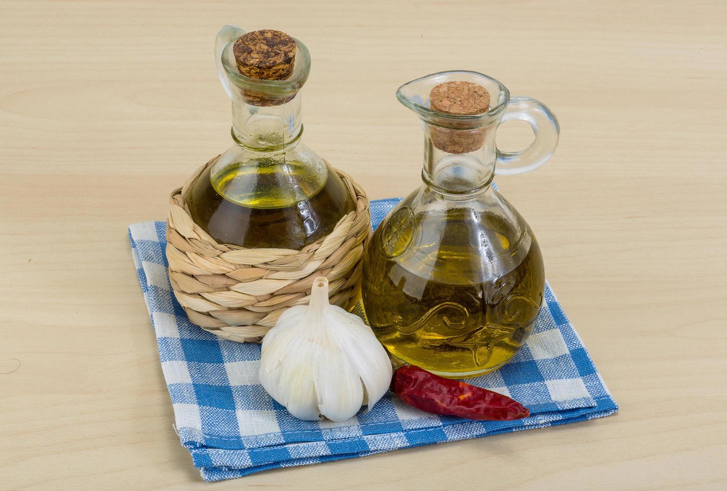 Olive oil bottles photo