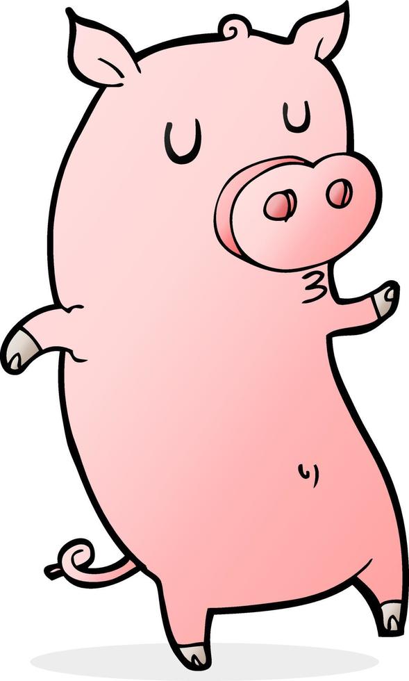 funny cartoon pig vector