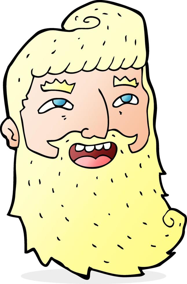 cartoon laughing bearded man vector