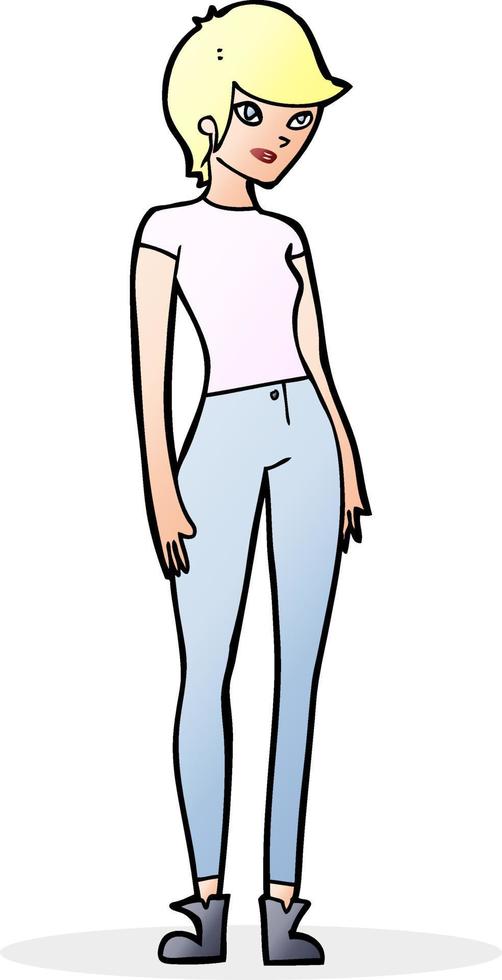 cartoon modern attractive woman vector