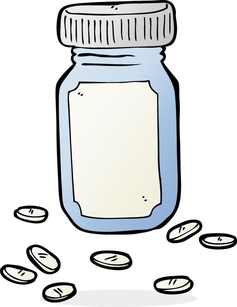 cartoon jar of pills vector