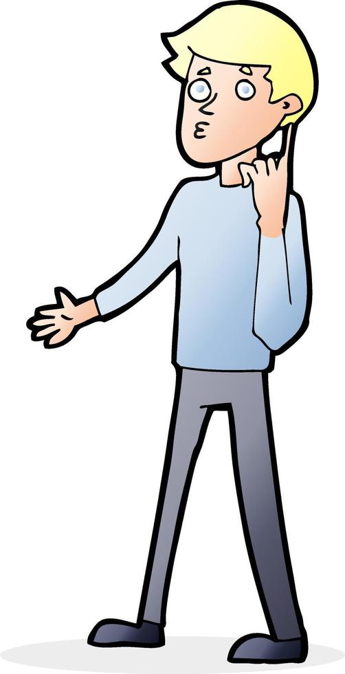 cartoon man asking question vector