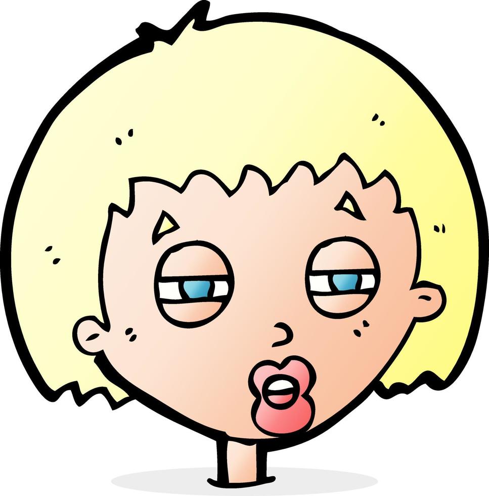 cartoon woman narrowing eyes vector