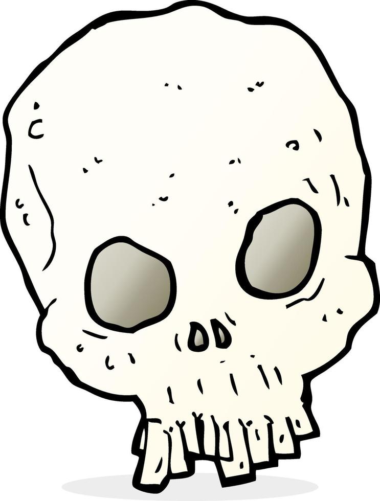 cartoon spooky skull vector