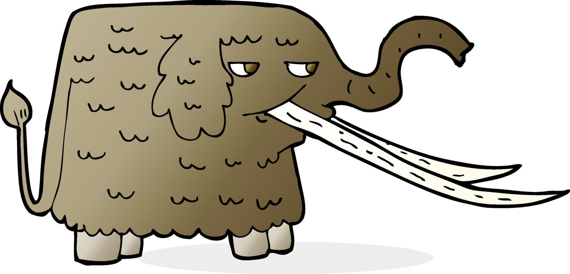 mamut lanudo de dibujos animados vector