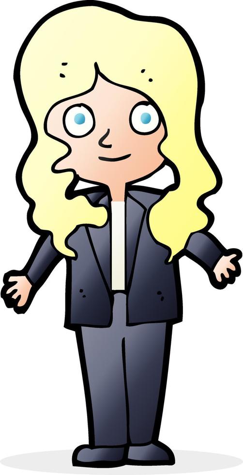 mujer de negocios amigable de dibujos animados vector