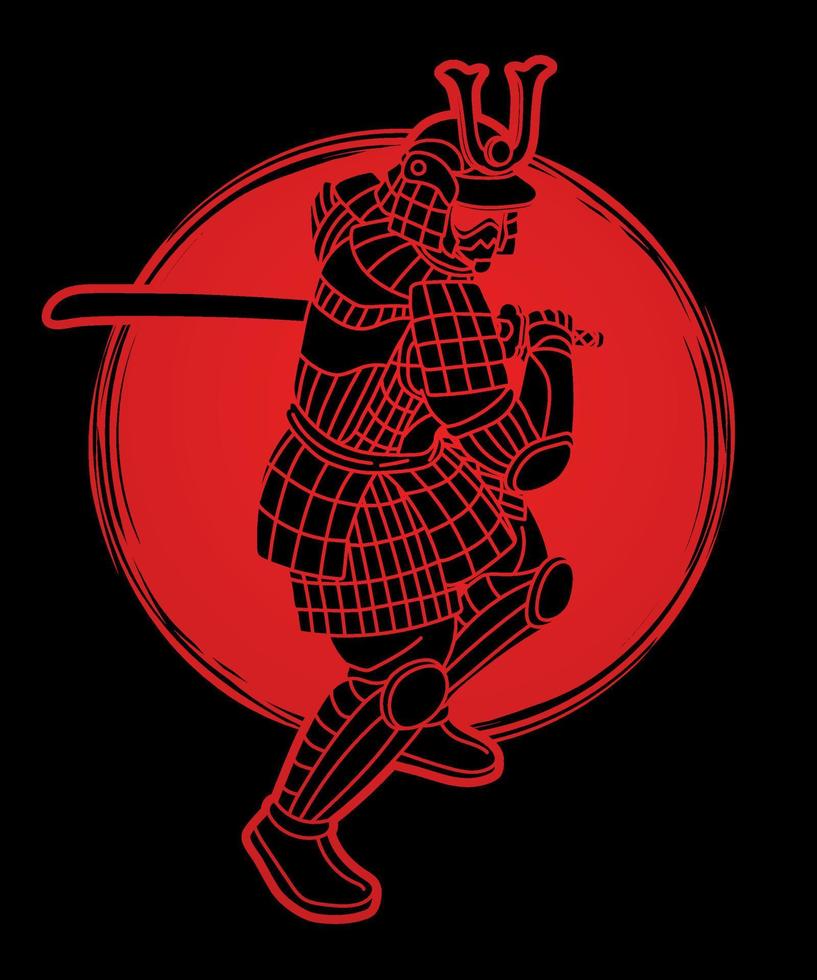 guerrero samurái o luchador japonés ronin vector