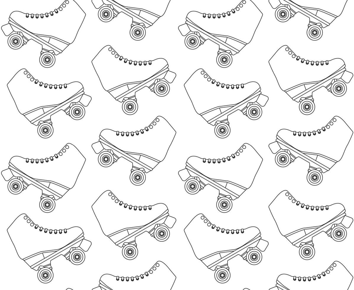 Vector seamless pattern of quad roller skate