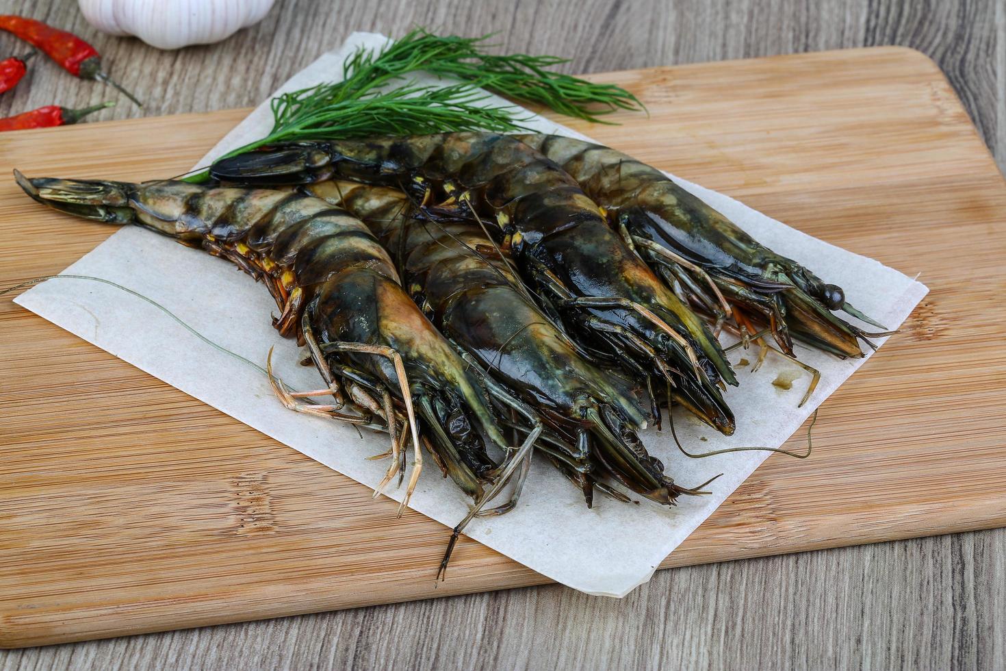 Raw tiger shrimps photo